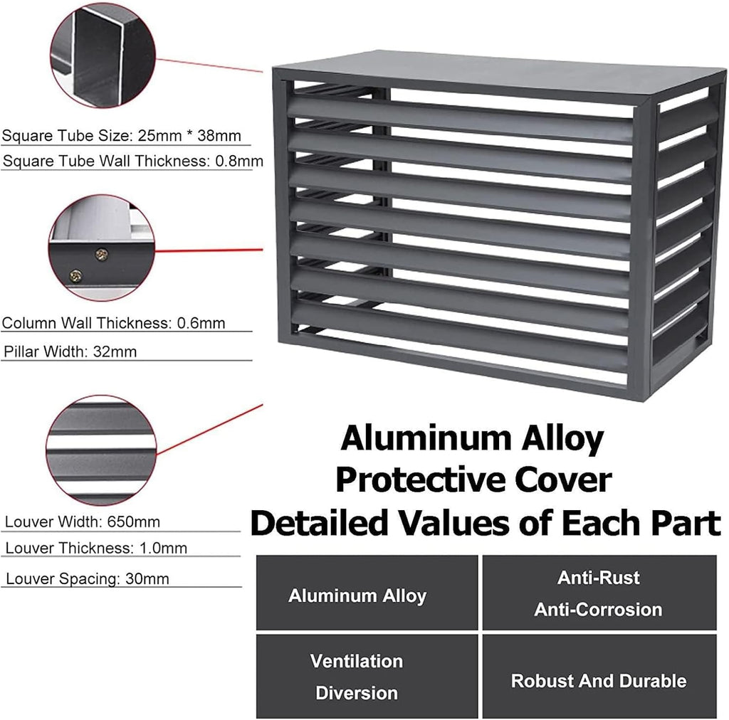  Housse De Protection Imperméable Pour Climatiseur Extérieur, Cadre En Aluminium, Protection De Pompe à Chaleur, Blanche, Résistante Aux Intempéries, Toutes Saisons, Résistante Aux UV