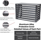  Housse De Protection Imperméable Pour Climatiseur Extérieur, Cadre En Aluminium, Protection De Pompe à Chaleur, Blanche, Résistante Aux Intempéries, Toutes Saisons, Résistante Aux UV