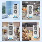  Refroidisseur D'air Tour, 300 W, Par évaporation, Avec Deux Ventilateurs Et Quatre Compartiments à Glace. Climatiseur Mobile Pour La Maison, La Chambre Ou Le Bureau, Rafraîchit Une