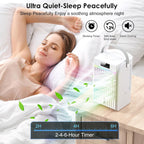  Climatiseur Portable, Refroidisseur D'air Portable De 1500 Ml, 4 Vitesses De Vent Et 2 Modes De Pulvérisation, Ventilateur De Refroidissement Personnel Avec Minuterie De 2 à 6 Heures Et Veilleuse 7