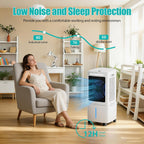 GENERIC Grand Réservoir 25L Pour Refroidisseur D'Air, Ventilateur Humidificateur Sans Évacuation Avec Oscillation 90°, 3 Vitesses, Minuterie 12H Et Débit 800 M³/h Pour Maison Et Bureau