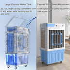 GENERIC 3 En 1 Refroidisseur D'air évaporatif, Ventilateur De Refroidissement De Marais De 30L Avec Des Boîtes à Glace, Réglages à 3 Vitesses, Sortie Oscillante 150 ° Pour Garage, Atelier, Refroidissement De