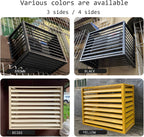 GENERIC Écran De Clôture Pour Climatiseur Extérieur – Volets En Alliage D'aluminium Anti-corrosion Et Support De Plantes Pour Unité Extérieure Noir Taille 2-3P (L1)