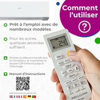  Wellclima WEC-HA1 Télécommande Pour Climatiseur Pour Haier, Pour HEC, Pour Candy, Plus Complète Que Les Universelles, Prête à L’Emploi Avec Fonctions Spéciales, Pour Inverter Et Pompe à Chaleur