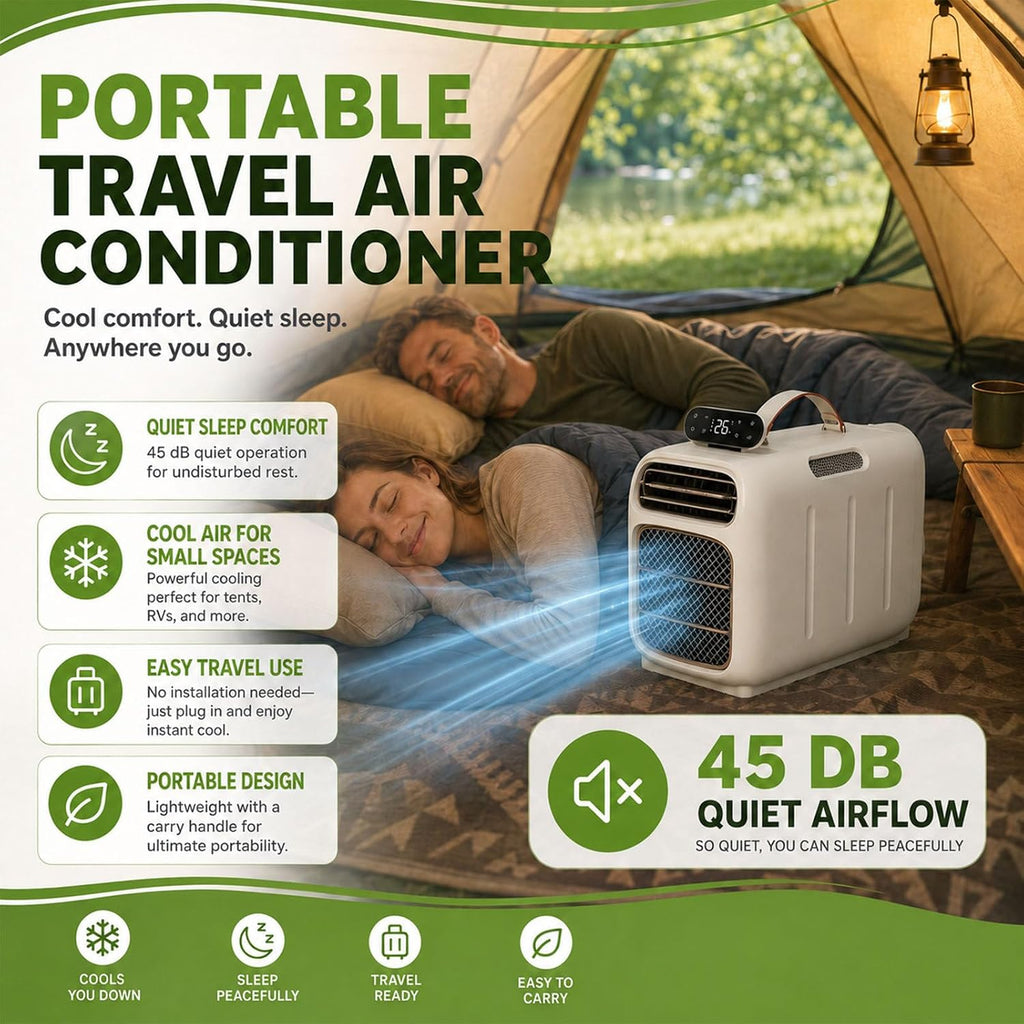  450W Portable AC 4700 BTU Refroidisseur De Tente Silencieux 108 Sq Ft Compact Auto-évaporation RV Camping Climatiseur Unité 45dB Ventilateur De Chauffage Déshumidificateur Pour Remorque Camper Dorm Va