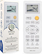  Wellclima WEC-HA1 Télécommande Pour Climatiseur Pour Haier, Pour HEC, Pour Candy, Plus Complète Que Les Universelles, Prête à L’Emploi Avec Fonctions Spéciales, Pour Inverter Et Pompe à Chaleur