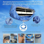  Kit Nettoyage Climatiseur Mural，Kit Nettoyage Climatisation Split，Nettoyage Climatisation Split，Bâche Nettoyage Clim(15 Pièces, Bleu Roi, Taille Moyenne : 68-98 Cm/27,55-39,37 Pouces)