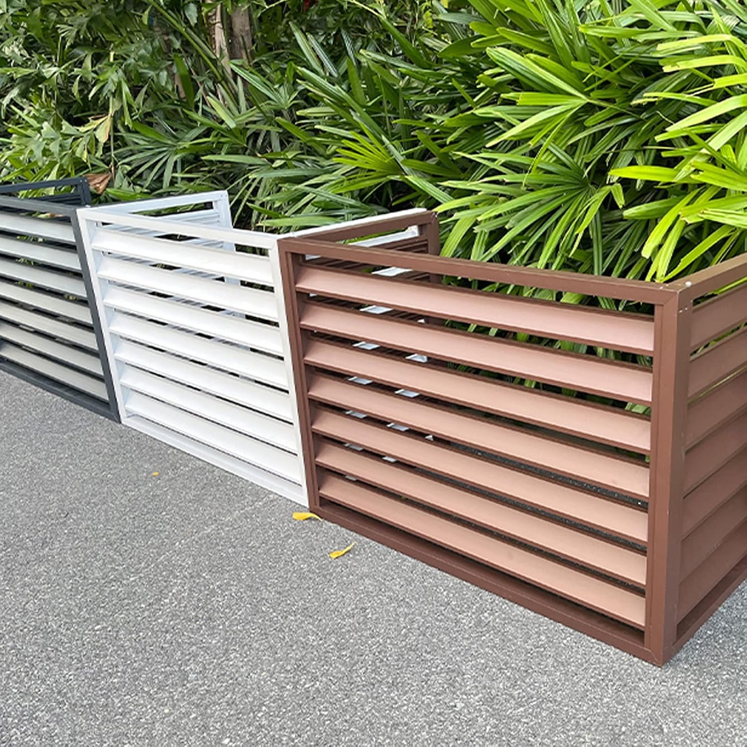 GENERIC Cache-radiateur En Aluminium Robuste Pour Climatiseur – Mini Unité De Climatisation Extérieure Divisée Protection Antivol Réduction Du Bruit Style Clôture Pour Cacher Les Unités Extérieures