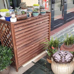 GENERIC Housse De Protection En Bois Massif Pour Climatiseur D'extérieur Avec Stores Et Grille Multifonctionnelle Pour Balcon Et Support De Fleurs, Facile à Assembler, Durable Et élégante Pour Une Utilisation