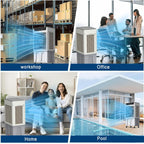 GENERIC Refroidisseur D'air Portable à évaporation De 2100 CFM, Avec Télécommande, Réservoir D'eau De 37 Litres, 3 Vitesses, 2 Blocs De Glace, Minuterie De 7,5 H, Oscillation Pour Intérieur Et Extérieur