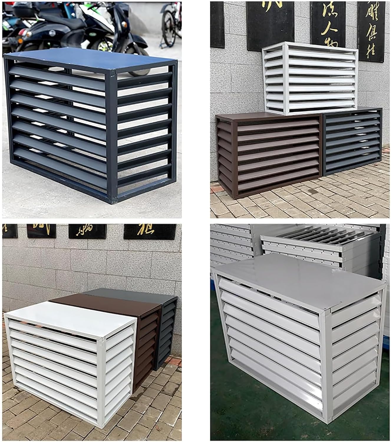 GENERIC Housse De Protection Multifonction Pour Climatiseur Extérieur 1,5P En Aluminium Imperméable Pour Pompe à Chaleur Pour Jardin Et Terrasse (marron, 1,5P)